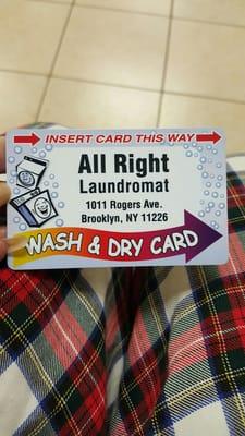 Laundry card...