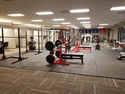 Our well-equipped free weights section