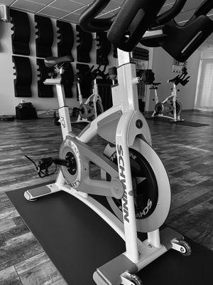 Cycling classes are offered with Schwinn Certified Instructors.