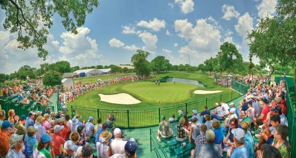 My personal favorite spot to watch the tournament is right here at #9.  One of the great settings in all of golf!