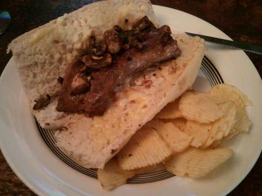 Steak sandwich with like nothing on it