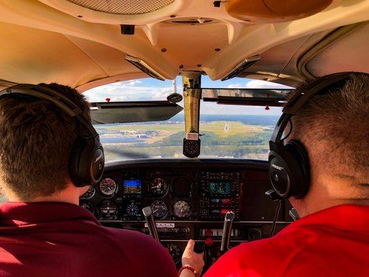 Our PA-28-161 Warrior on final into KCHS!