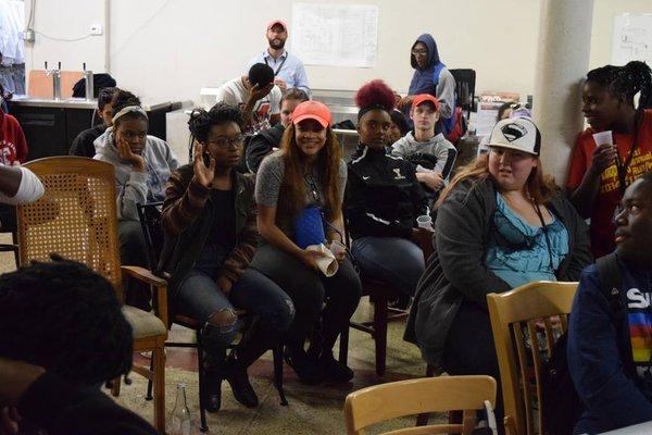 Ypsilanti Schools students recieve lunch and a demonstration from Dorsey Schools Chef @ Peoples Restaurant Equipment Company.