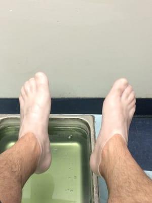 Paraffin wax heat therapy - double dipping!