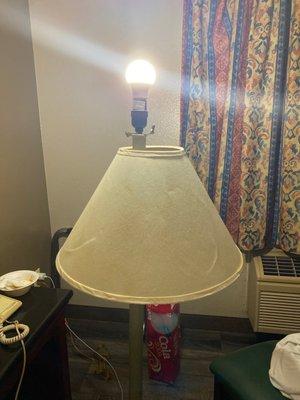 Broken lamp.