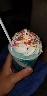 Blue Hawaiian Gelati with rainbow jimmies