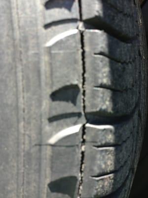 Here is a photo of the Lattitude tire on our new family GM vehicle. Tread separation at 30000 mi. A danger to your family!!!!