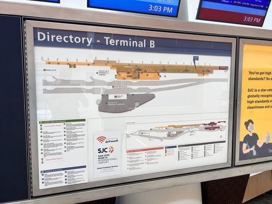 Located where terminal B meets terminal A