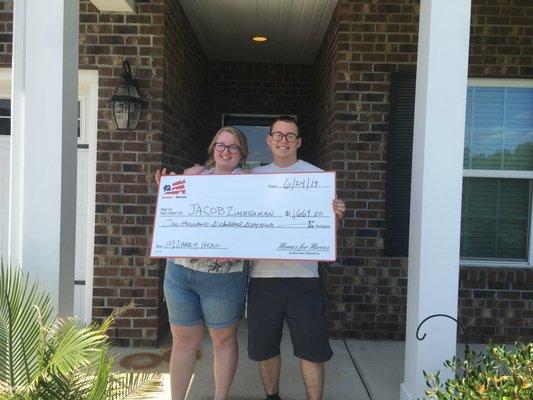 Military hero and his wife bought their first home and got a BIG Check!