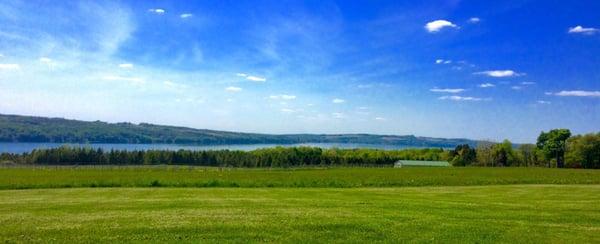 View of Skaneateles Lake from back of B&B