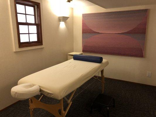 This is our craniosacral therapy space, offered by Dr. Savahn Rosinbum.