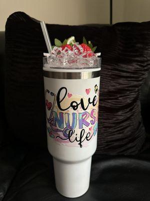 We have custom tumblers