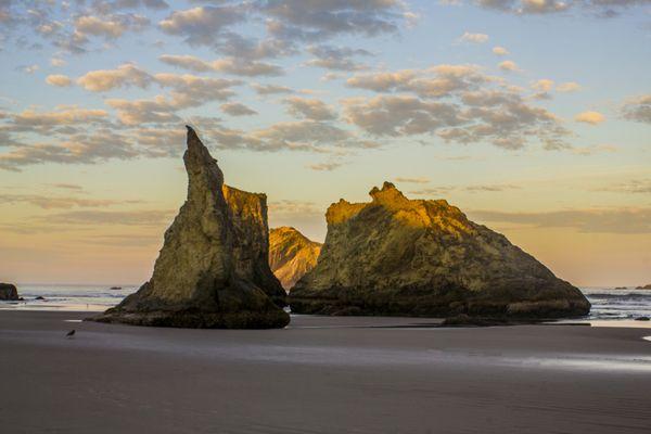 Wizard's Hat & Face Rock Bandon Beach Oregon Coast https://www.qlimages.com/oregon-coast-images Prints Acrylic Canvas Framed Prints for sale