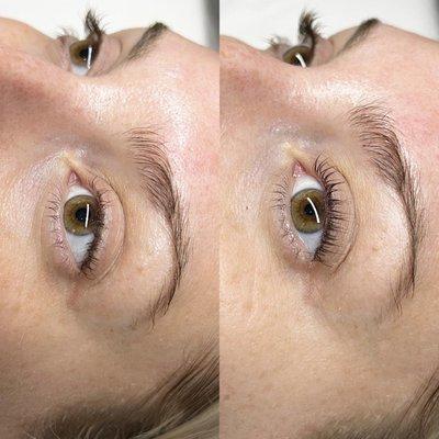 Lash lift + tint (left photo is the before)