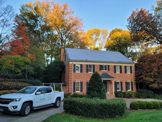 This home in Charlotte NC will have its final gutter cleaning today before Gutterglove Pro gets installed along with some larger downspouts.