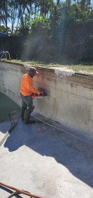 Cutting the pool wall