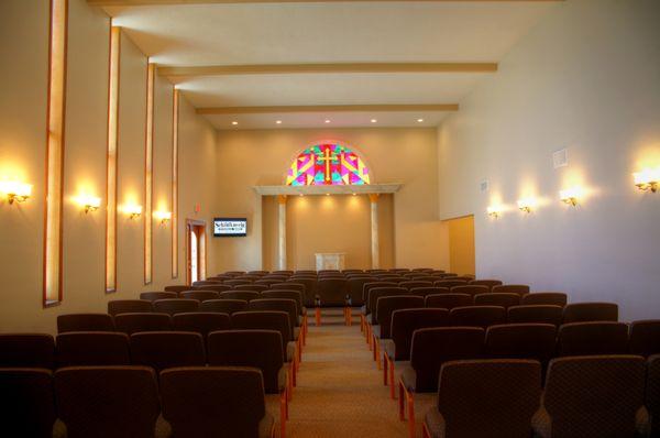 A view of our newly remodeled chapel from the lobby