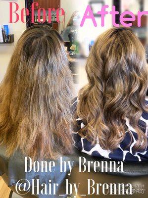 color melt  which will be lower maintenance for her but still bright blending in the root Done by Brenna @Hair_by_Brenna