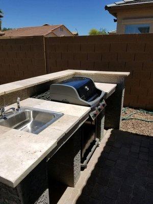 BBQ area with sink