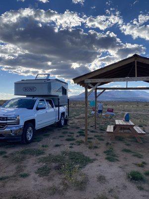 Nice picnic shelters at each site