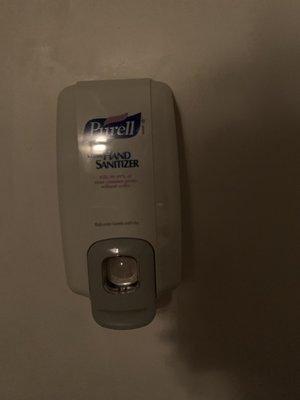 Hand sanitizer in massage room