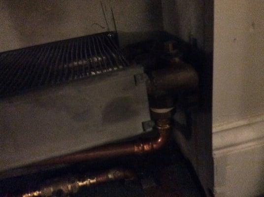 Wouldn't you be proud to have company enter your front hallway and see this?  Heat register was exposed for weeks.