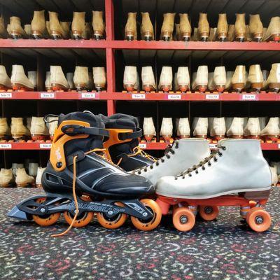 Skates are the same price. With In-lines, on the left, we hold your shoes.