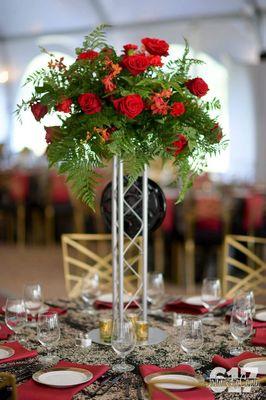 A wild tall centerpiece for an awards night!