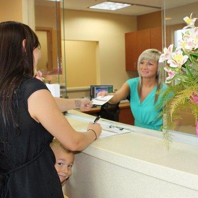 Friendly front desk staff at Wasilla dentist, Alaska Center for Dentistry, PC