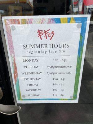 Summer Hours