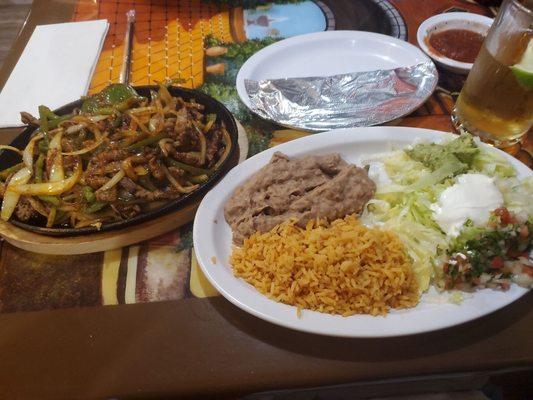 Steak fajitas! So much food!