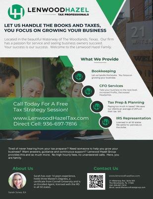 Flyer - Lenwood Hazel Tax Professionals