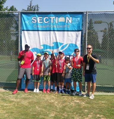 Boys 12's Advanced Summer Gar Glenney Cup Team.  3rd place at USTA Same Gender Sectionals in Fresno, CA Summer 2016