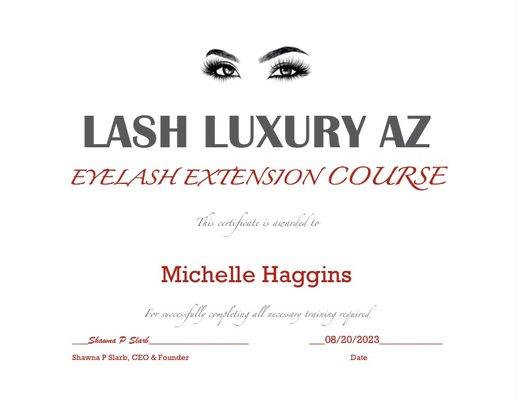 Certified Lash Tech