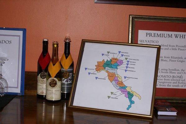 Map of Italian varieties we grow and where they came from...