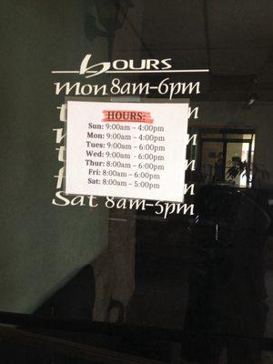 updated hours