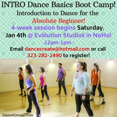 Big announcement for January! Intro Dance Basics Boot Camp is back!