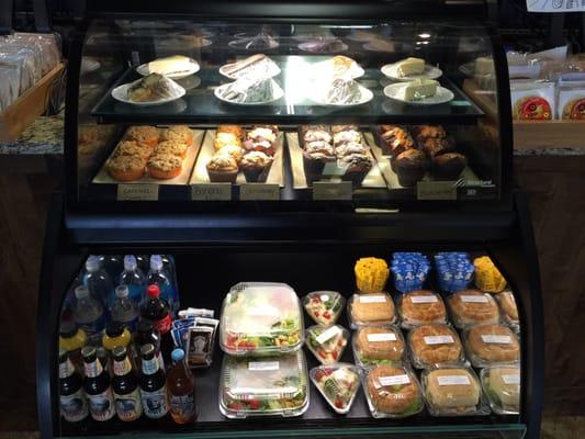 Freshly baked Cookies, Cheesecake, Tiramisu, Pastries, Salads and Deli Sandwiches on Ciabatta rolls or Croissants.