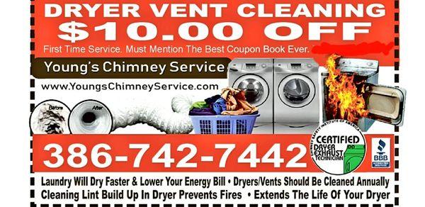 $10 off Dryer Vent cleaning service. No expiration!