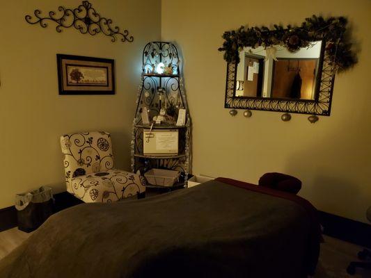 Christmas time massage room