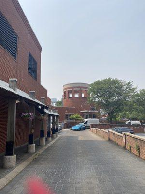 Walkway leading up to the library