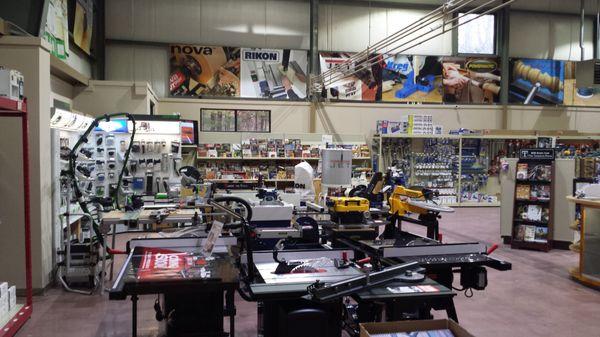 We have many machines on display on the showroom floor