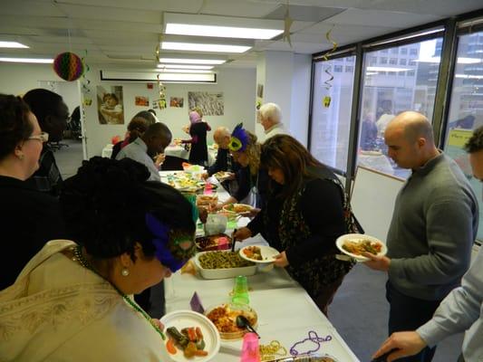 One of the annual events for the Romance Dept: students & instructors celebrate Mardi Gras.