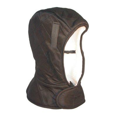 Shoulder Length
     Three-Layer Quilted Polyester Helmet Liner
     White Sherpa Fleece Foam Lining
     Hook & Loop Suspension Secure St