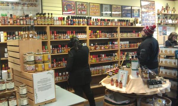 The amazing selection of sauces