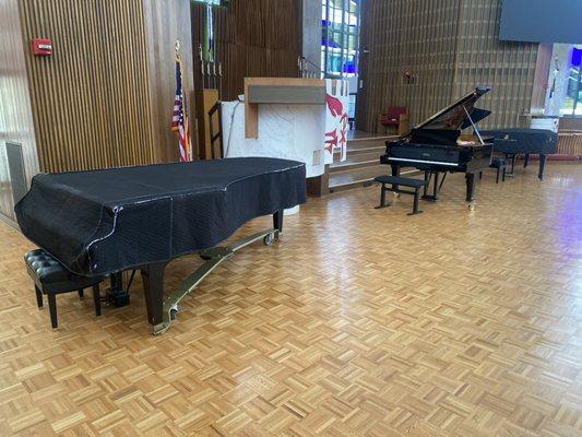 Three concert grands prior to a concert!