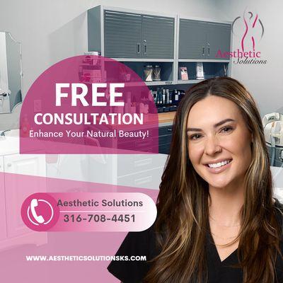 Start your journey to enhanced beauty! Book your COMPLIMENTARY consultation with Aesthetic Solutions today. Call 316-708-4451 to schedule.