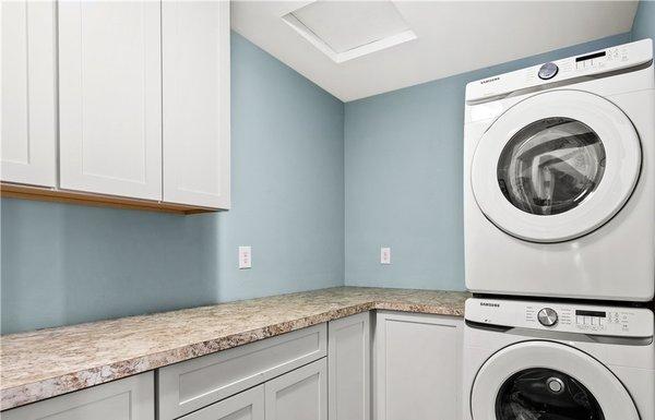 Helped to complete counter top in Laundry room.