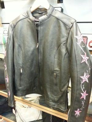 Vented premium leather motorcycle jacket at a price half that of the Harley store...