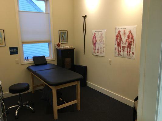 This is one of our several welcoming treatment rooms where we conduct our examinations and treatments.